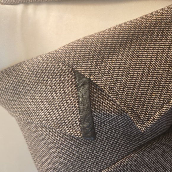 Harve Bernard Sport Wool Leather Tweed Single Breasted Blazer Brown Size 10 - Picture 3 of 11